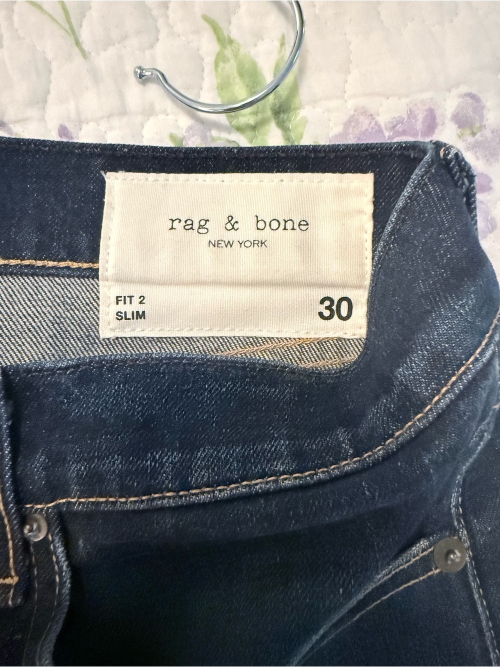 rag & bone Slim Fit Jeans in Dark Blue Denim